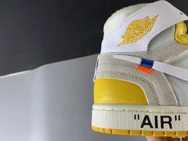 Rep TBkick Dark Jordan Yellow-Cone Air 1 AQ0818-149 Powder Off-White White NRG x 0605
